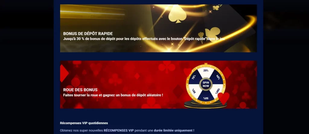 Procédure d’activation du bonus de dépôt